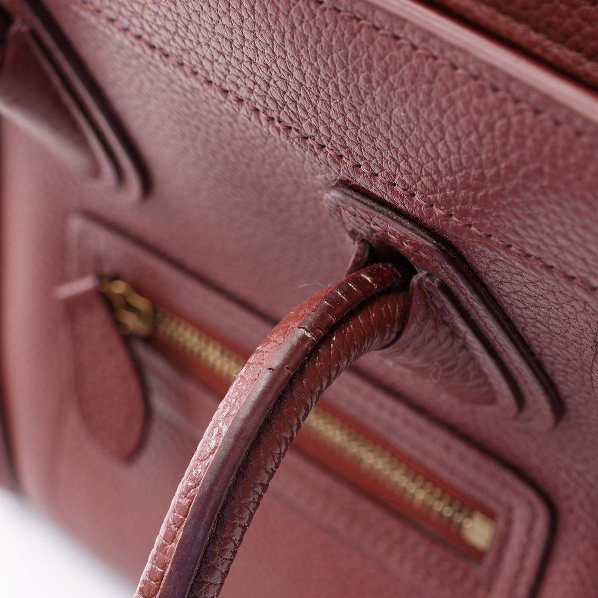 CELINE Luggage Nano Shopper Handle Bag Red