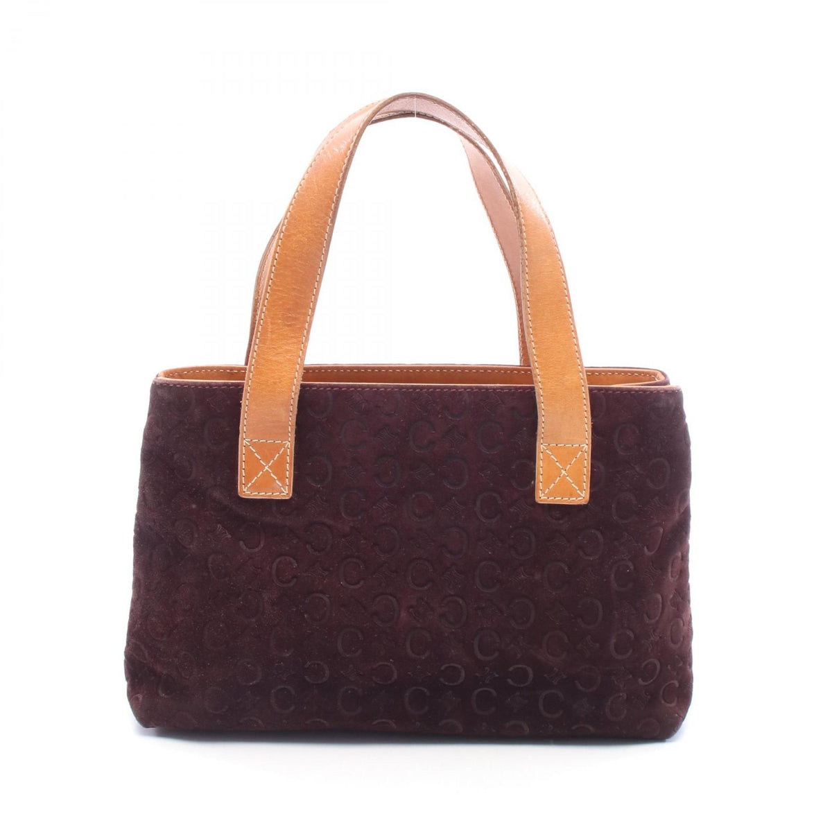 CELINE C Macadam Suede Leather Bag Red