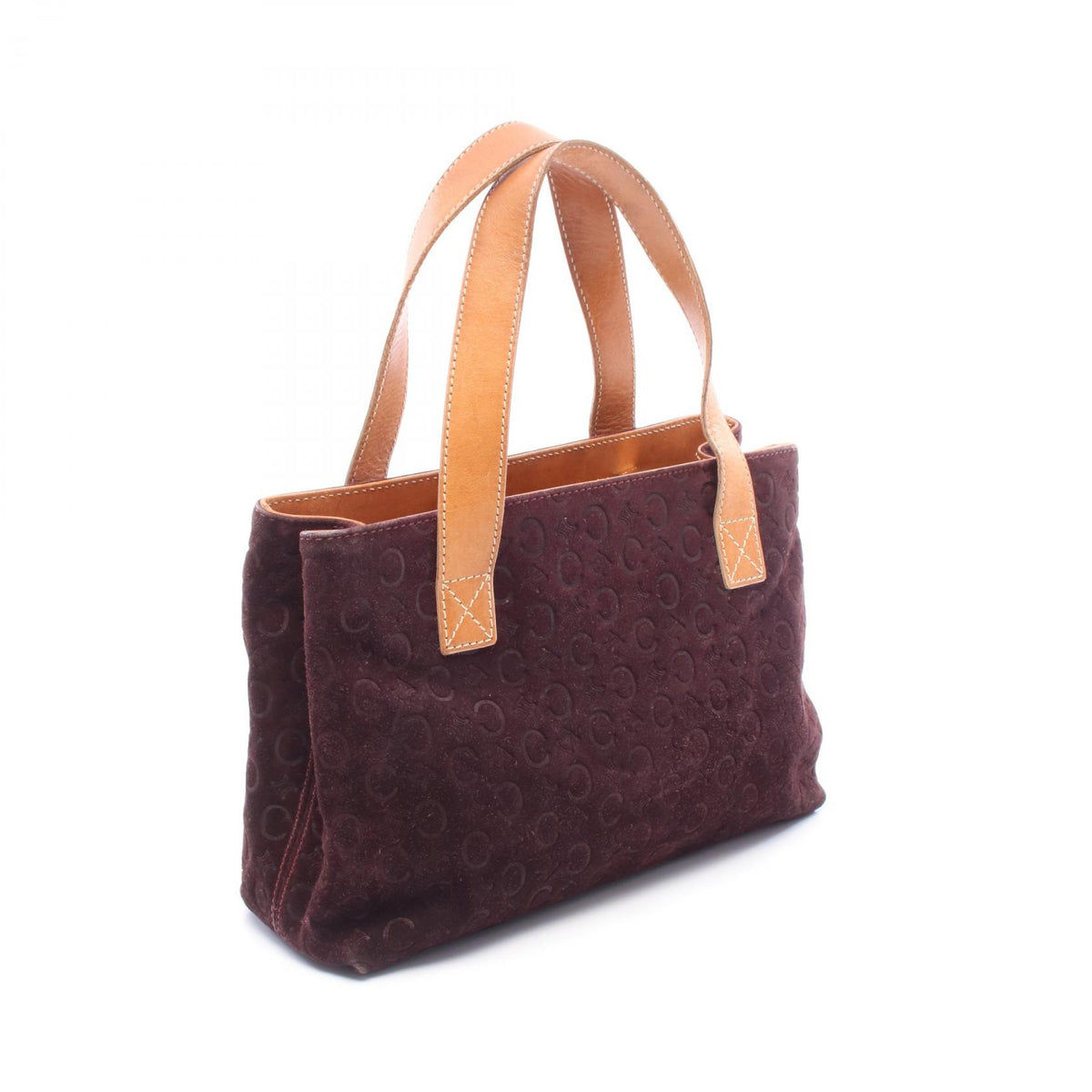 CELINE C Macadam Suede Leather Bag Red