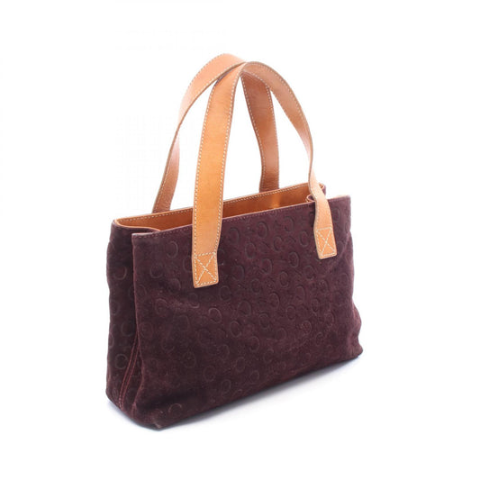 CELINE C Macadam Suede Leather Bag Red