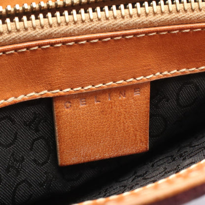 CELINE C Macadam Suede Leather Bag Red