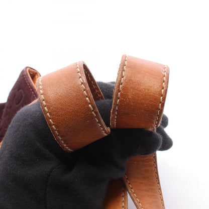 CELINE C Macadam Suede Leather Bag Red