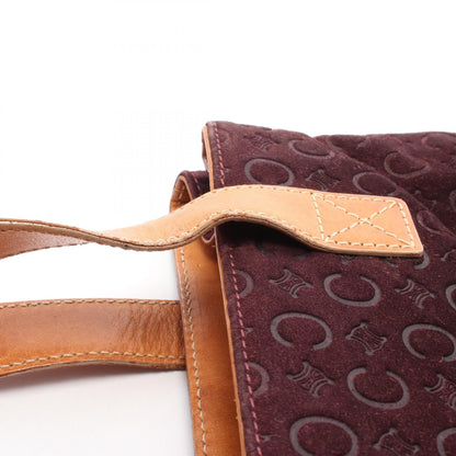 CELINE C Macadam Suede Leather Bag Red