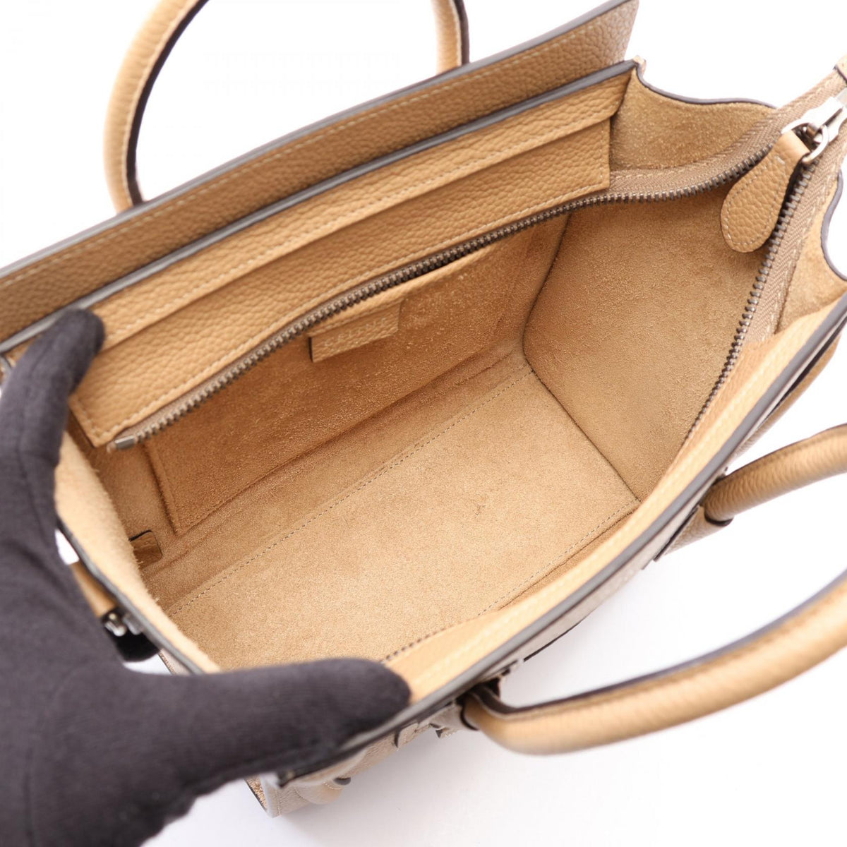 CELINE Luggage Nano Shopper Handbag Beige