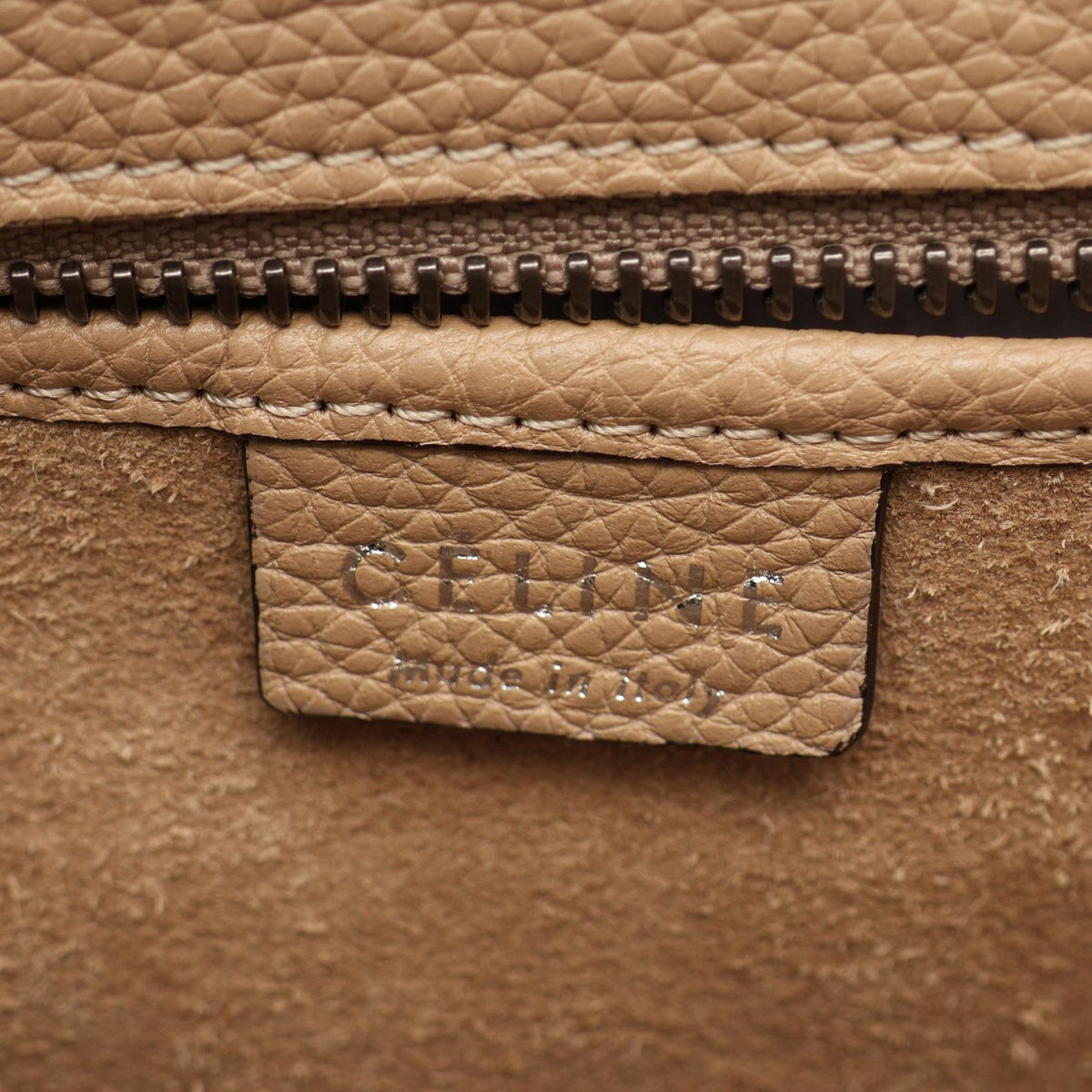 CELINE Luggage Nano Shopper Handbag Beige
