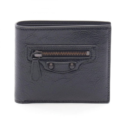 BALENCIAGA Le City Square Bi-Fold Leather Wallet Black