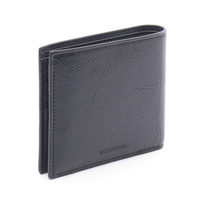 BALENCIAGA Le City Square Bi-Fold Leather Wallet Black
