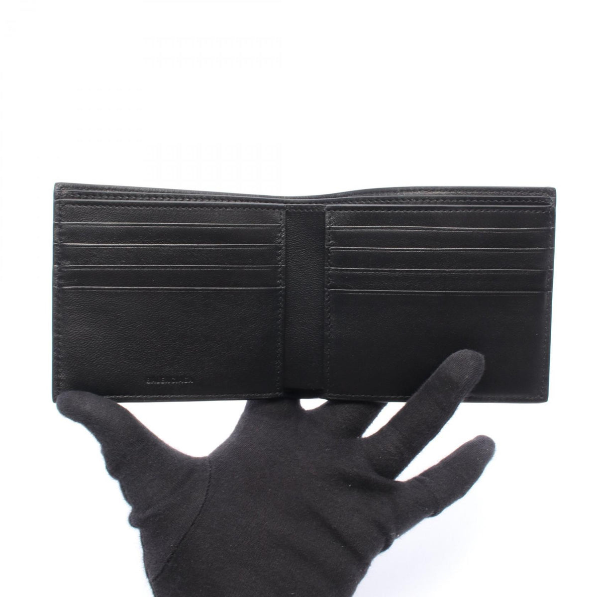 BALENCIAGA Le City Square Bi-Fold Leather Wallet Black