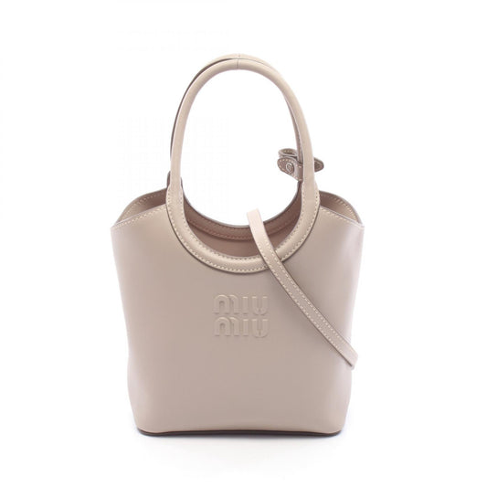 Miu Miu Ivy Leather 2-Way Handle Bag Gray