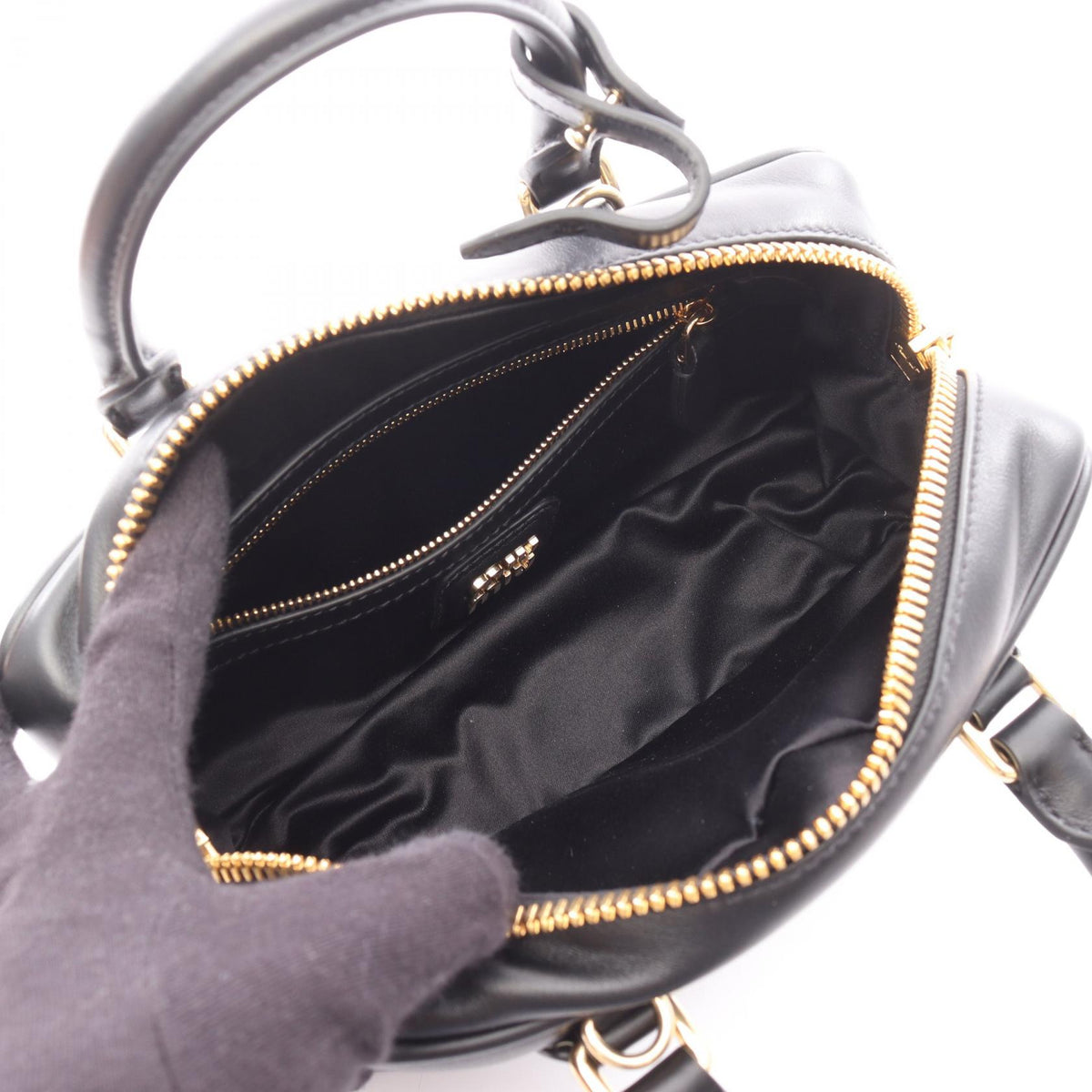 Miu Miu Arcadie 2WAY Leather Handbag Black