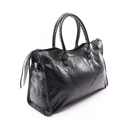 BALENCIAGA Le City Large 2-Way Leather Tote Bag Black