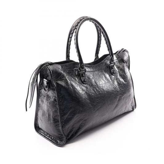 BALENCIAGA Le City Large 2-Way Leather Tote Bag Black