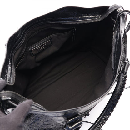 BALENCIAGA Le City Large 2-Way Leather Tote Bag Black