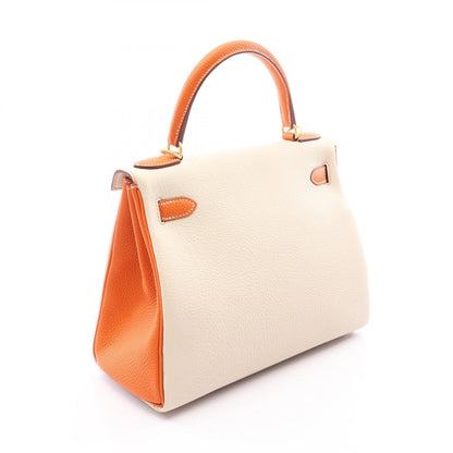 HERMES Kelly 28 Craie Togo Handle Bag