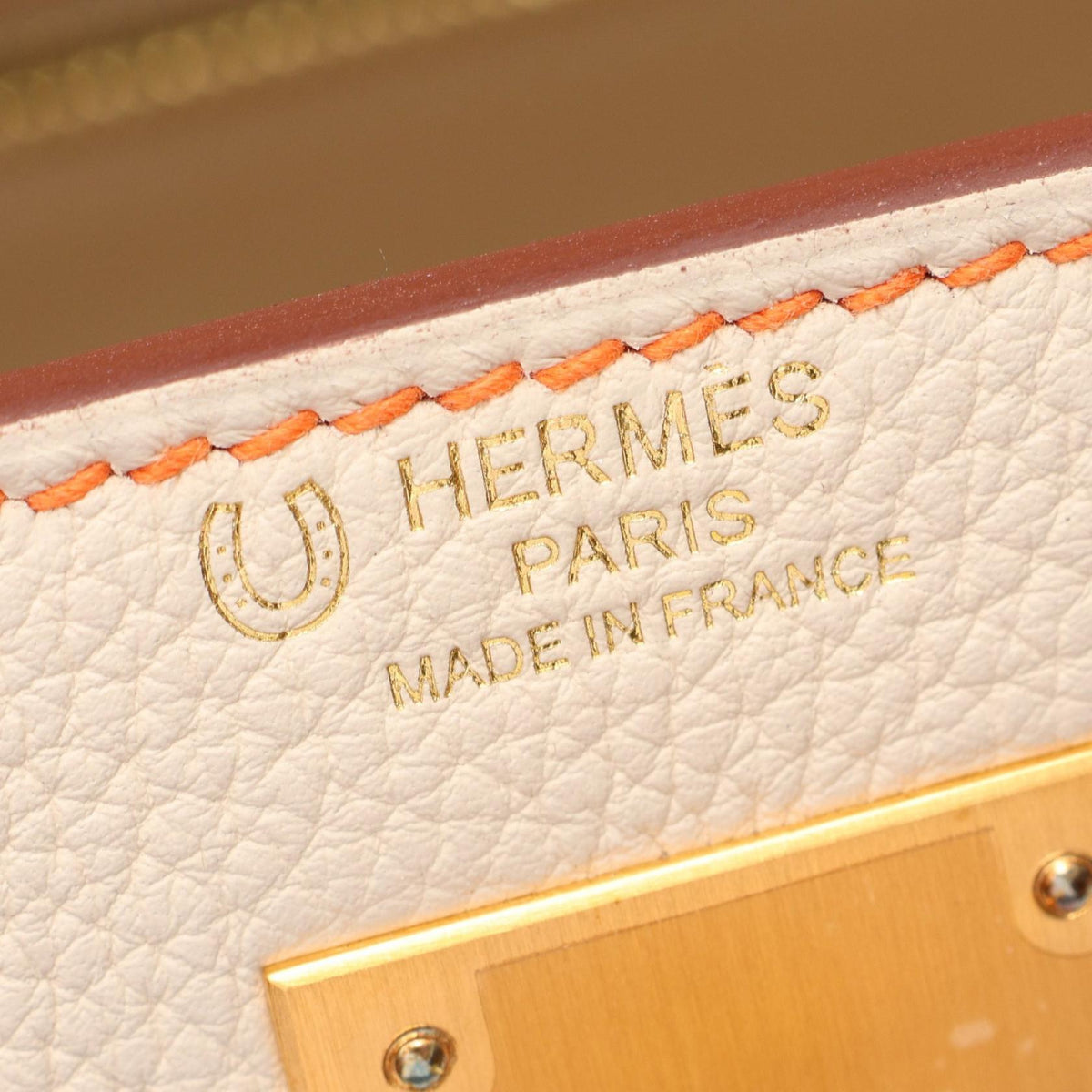 HERMES Kelly 28 Craie Togo Handle Bag