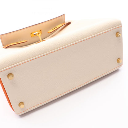 HERMES Kelly 28 Craie Togo Handle Bag