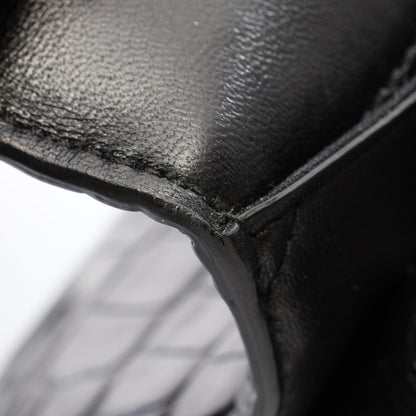 BALENCIAGA B. Croc Embossed Bag Black