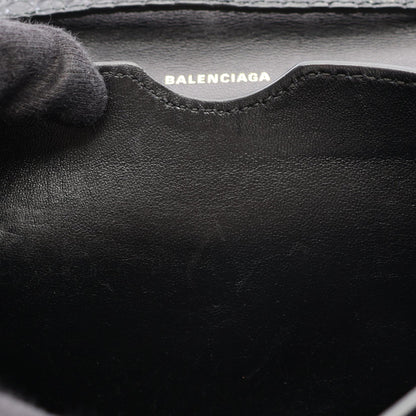 BALENCIAGA B. Croc Embossed Bag Black