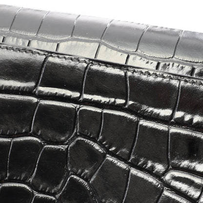 BALENCIAGA B. Croc Embossed Bag Black