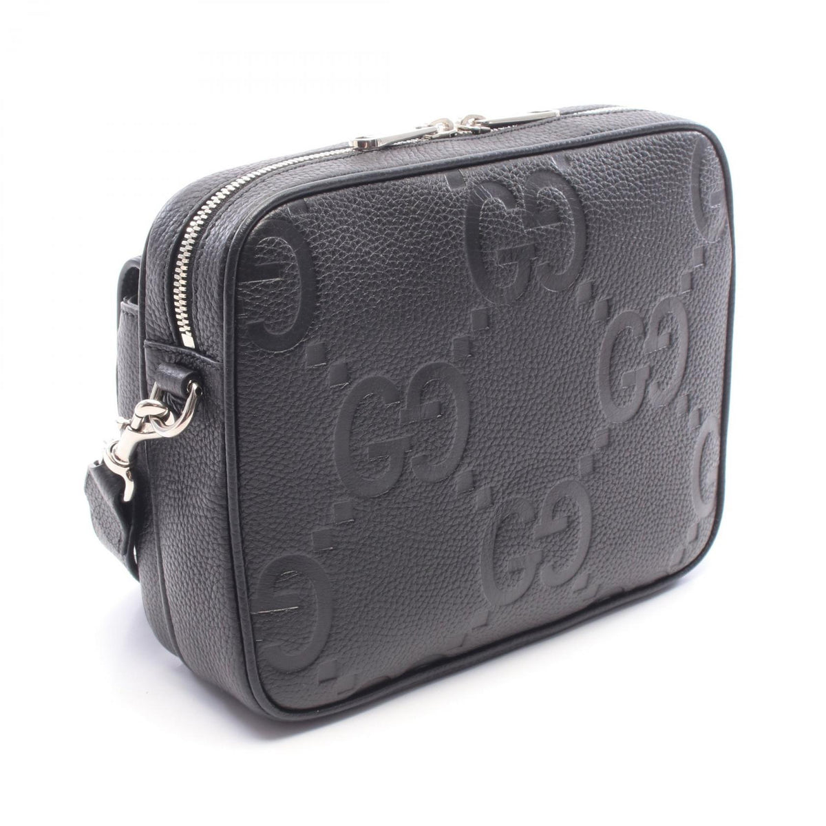 GUCCI Jumbo GG Small Crossbody Bag Black Leather