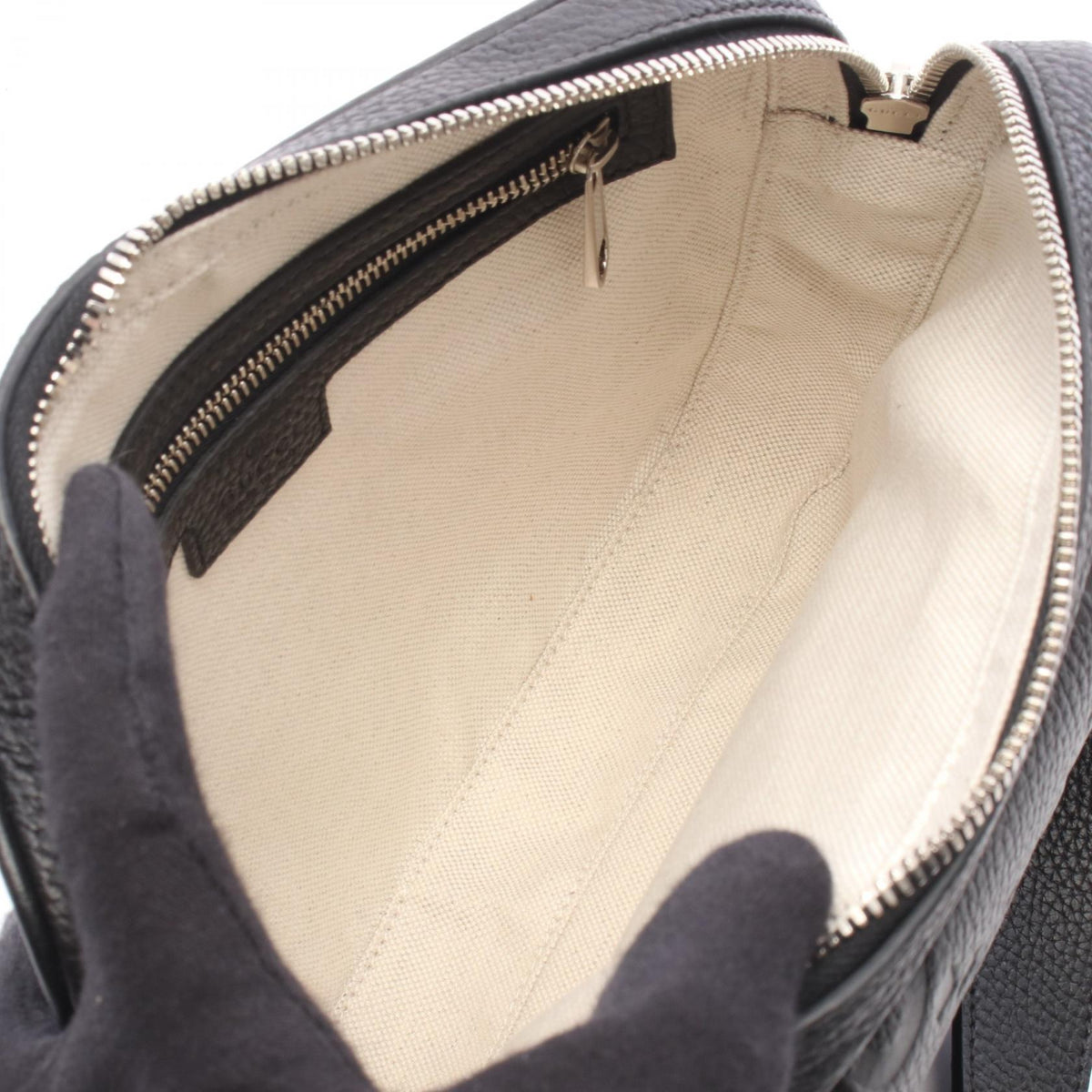 GUCCI Jumbo GG Small Crossbody Bag Black Leather