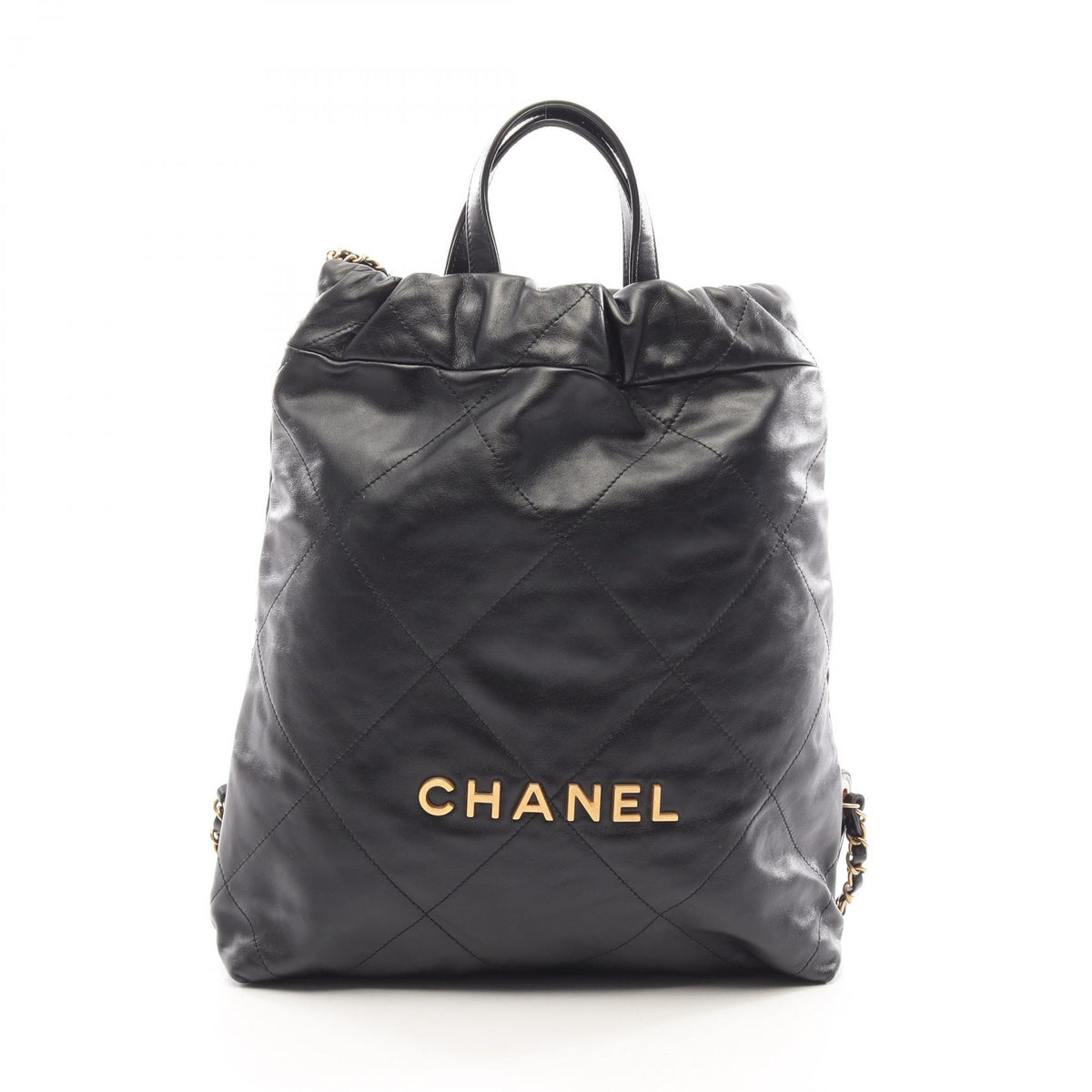 CHANEL Chanel 22 Leather Backpack Black
