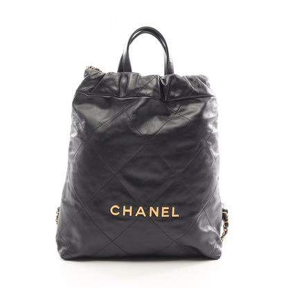 CHANEL Chanel 22 Leather Backpack Black