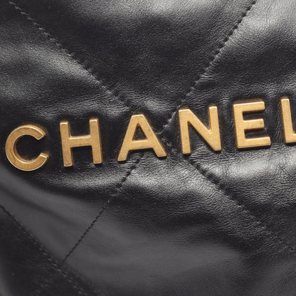 CHANEL Chanel 22 Leather Backpack Black