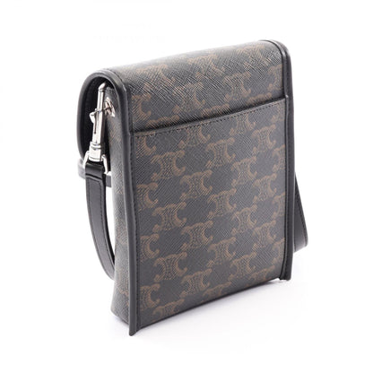 CELINE Vertical Pouch Soft Triomphe Shoulder Bag Black