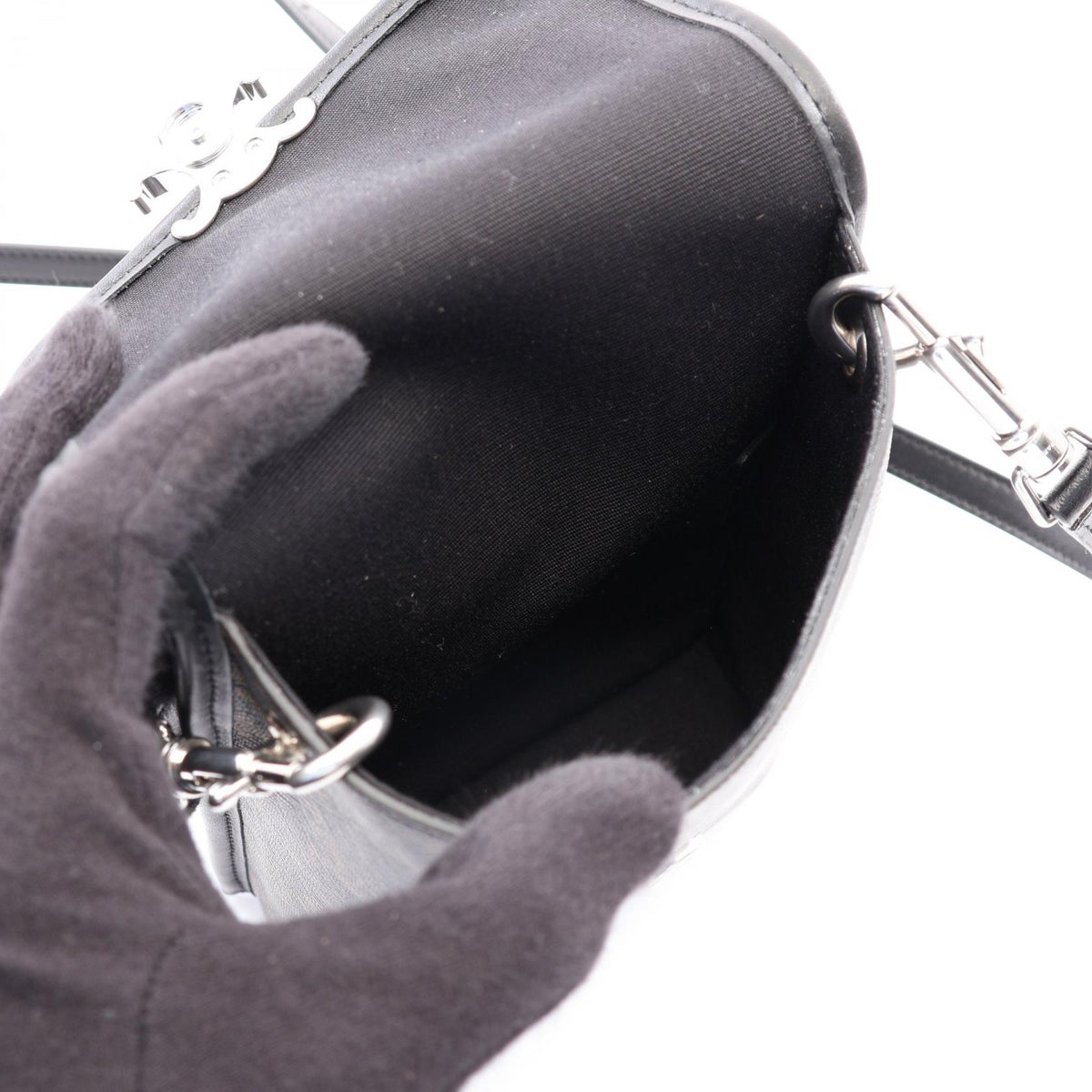 CELINE Vertical Pouch Soft Triomphe Shoulder Bag Black