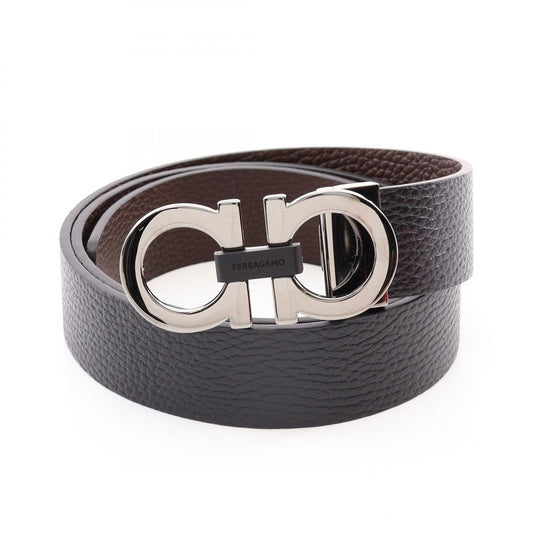 Salvatore Ferragamo Gancini Leather Belt Black Size 105