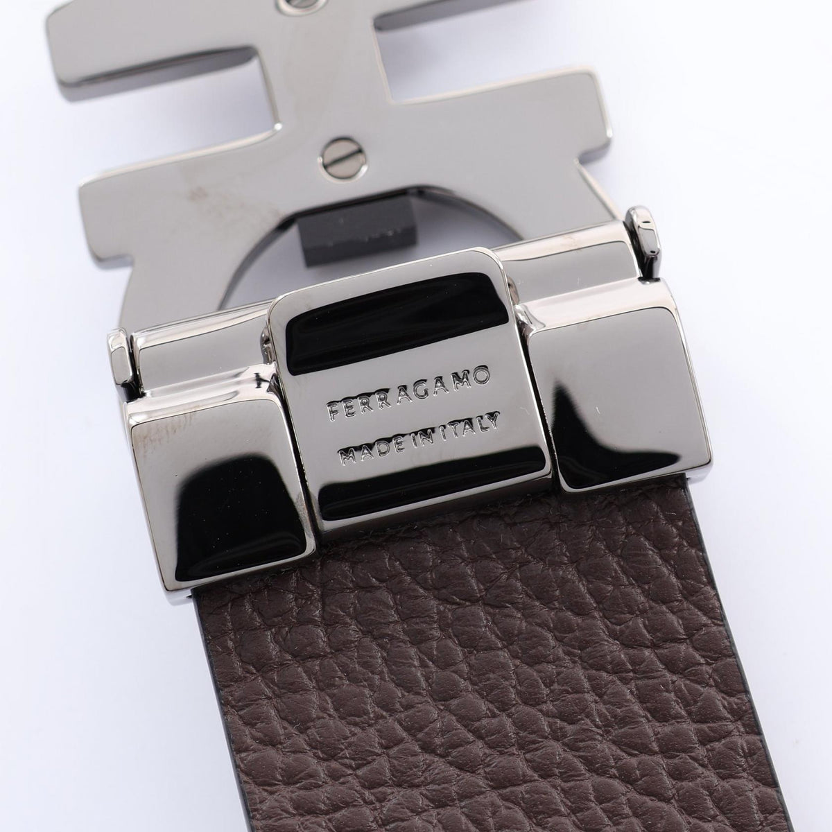 Salvatore Ferragamo Gancini Leather Belt Black Size 105