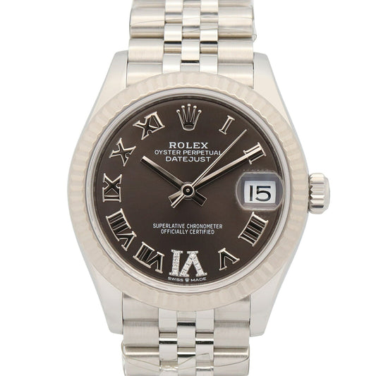 ROLEX Datejust VI Diamond Watch 18K WG/Steel Gray