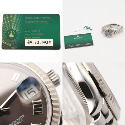 ROLEX Datejust VI Diamond Watch 18K WG/Steel Gray
