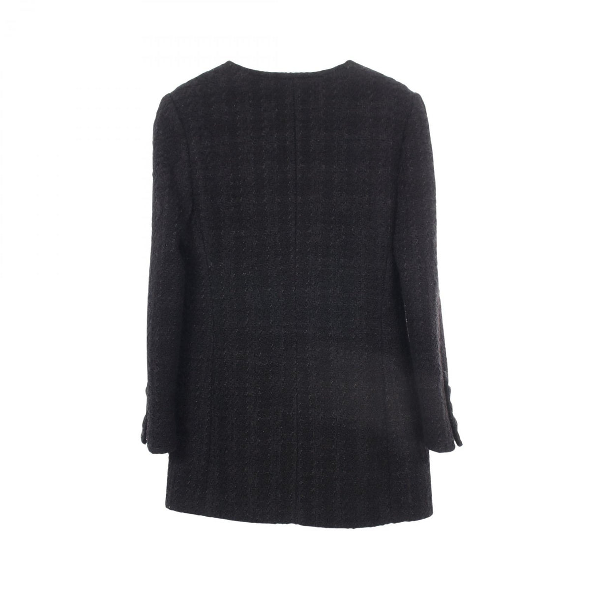 GUCCI Interlocking G Button Tweed Collarless Jacket Size 38