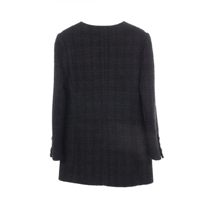 GUCCI Interlocking G Button Tweed Collarless Jacket Size 38