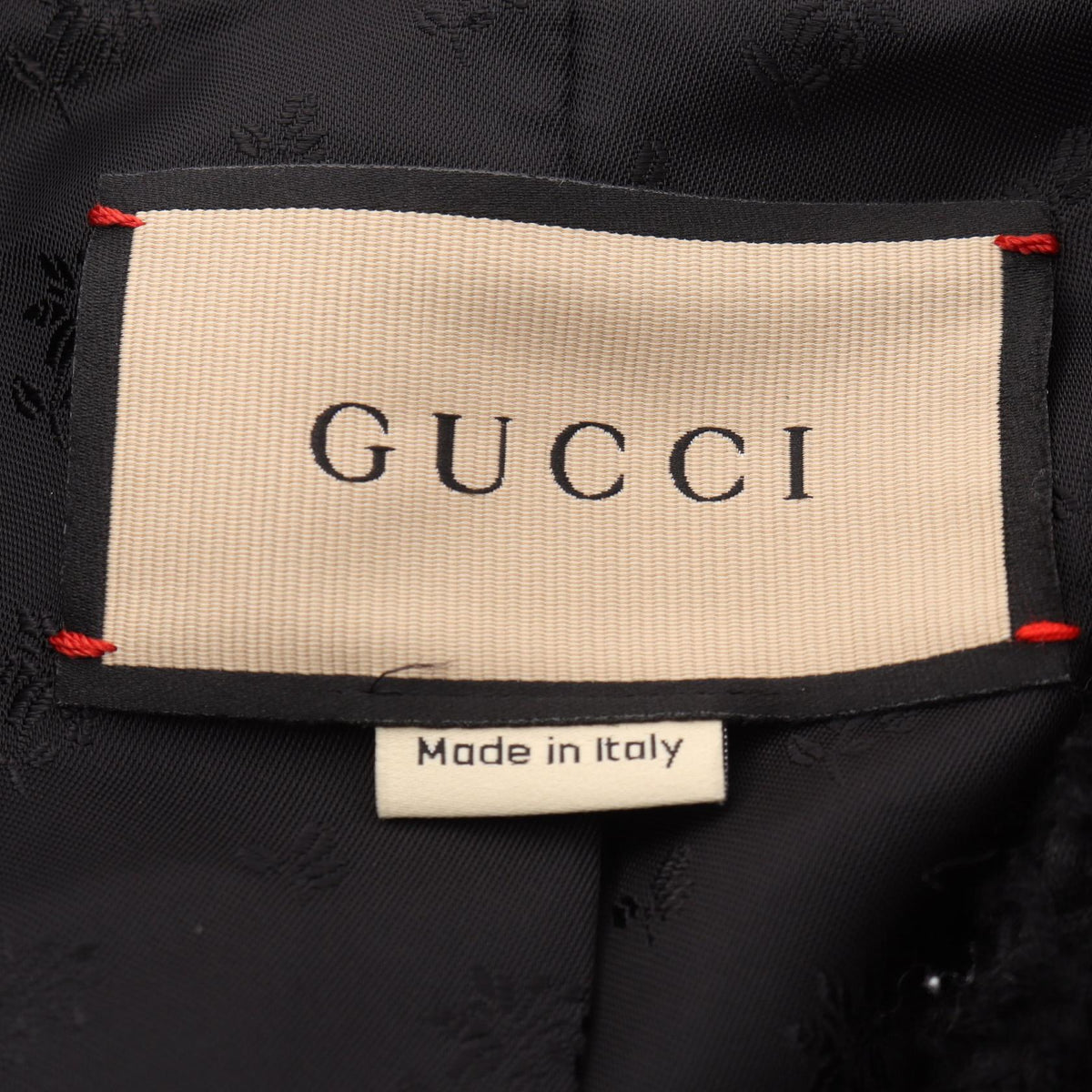 GUCCI Interlocking G Button Tweed Collarless Jacket Size 38