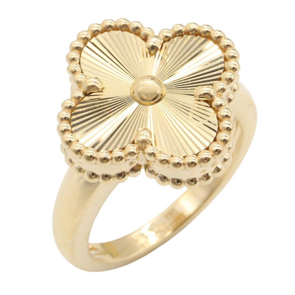 Van Cleef & Arpels Vintage Alhambra Guilloche Ring Size JP 7