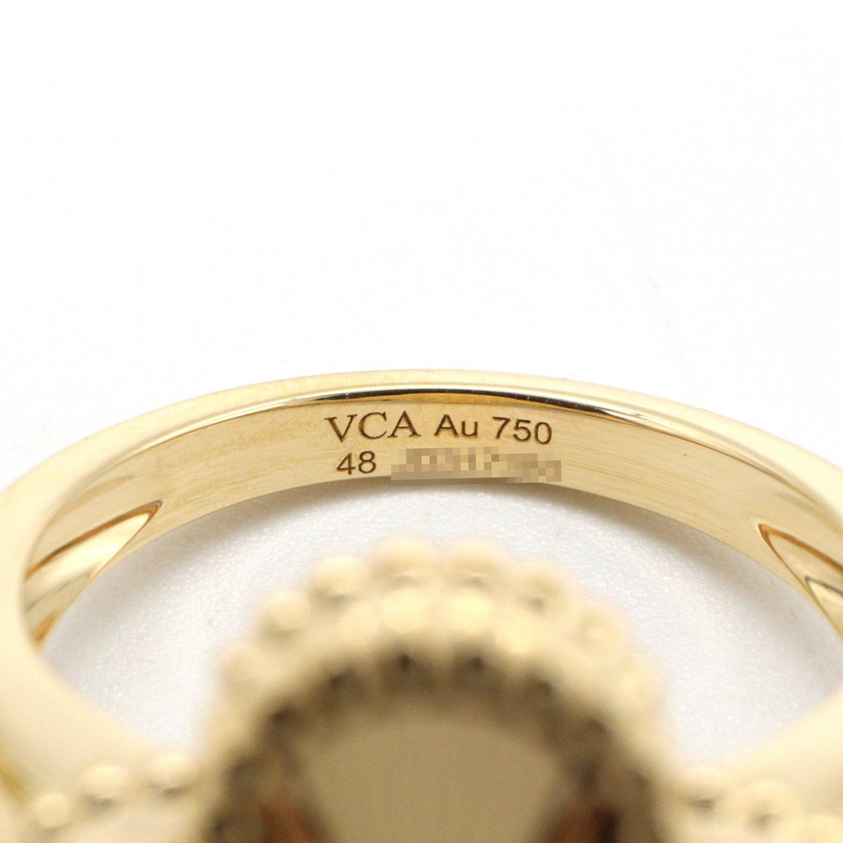 Van Cleef & Arpels Vintage Alhambra Guilloche Ring Size JP 7