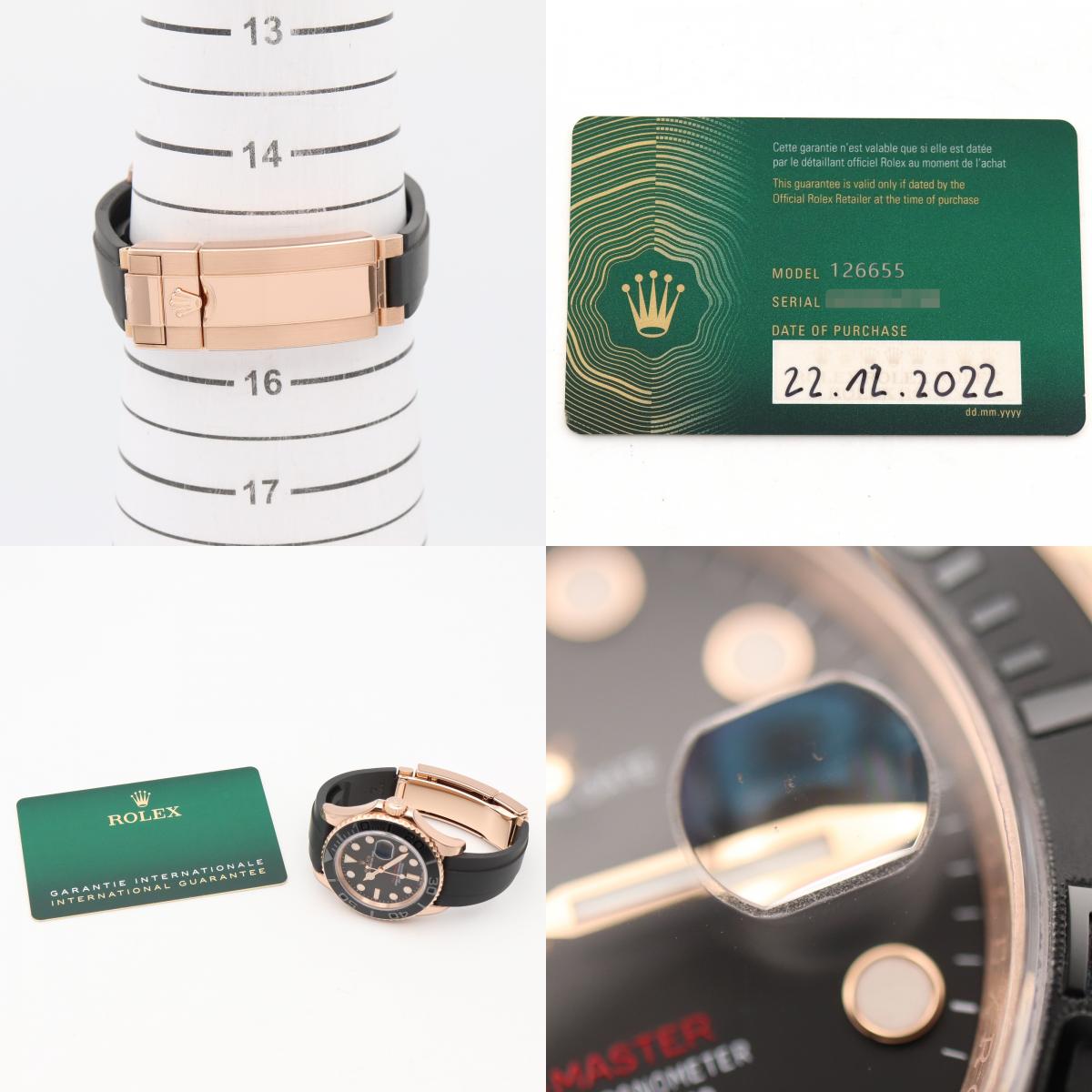 ROLEX Yacht-Master 40 Black K18PG Rubber Watch