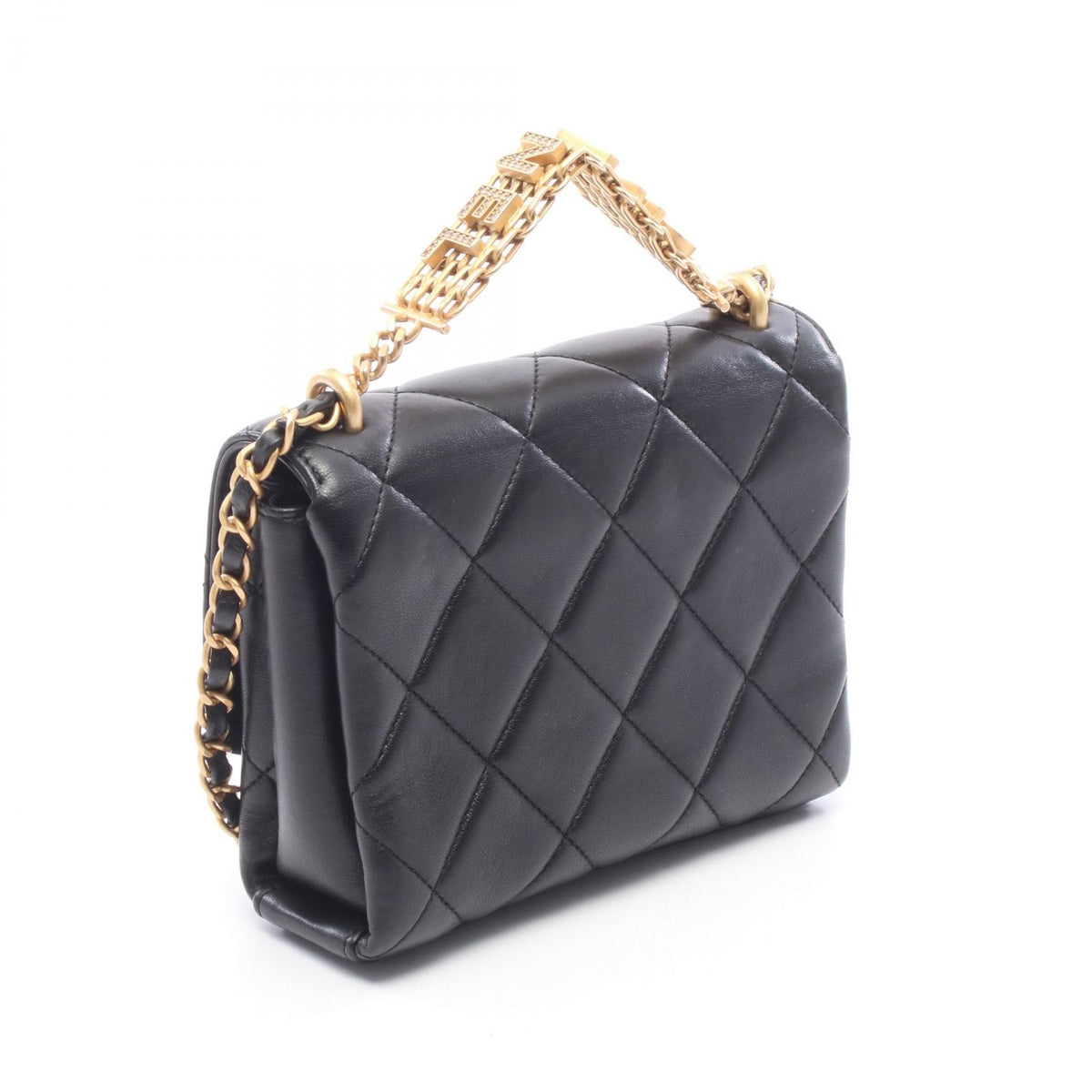 CHANEL Matelasse Top Handle Bag Black