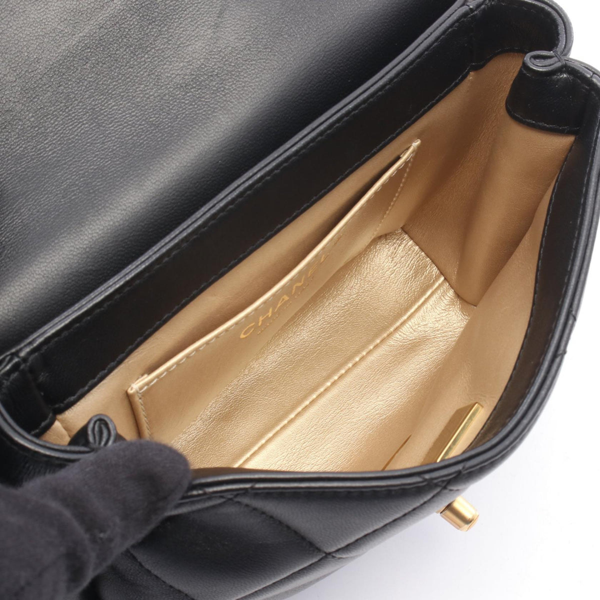 CHANEL Matelasse Top Handle Bag Black