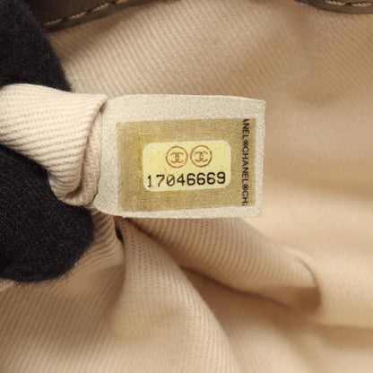 CHANEL Matelassé Calf Leather Bag Brown