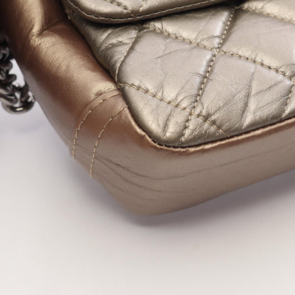 CHANEL Matelassé Calf Leather Bag Brown