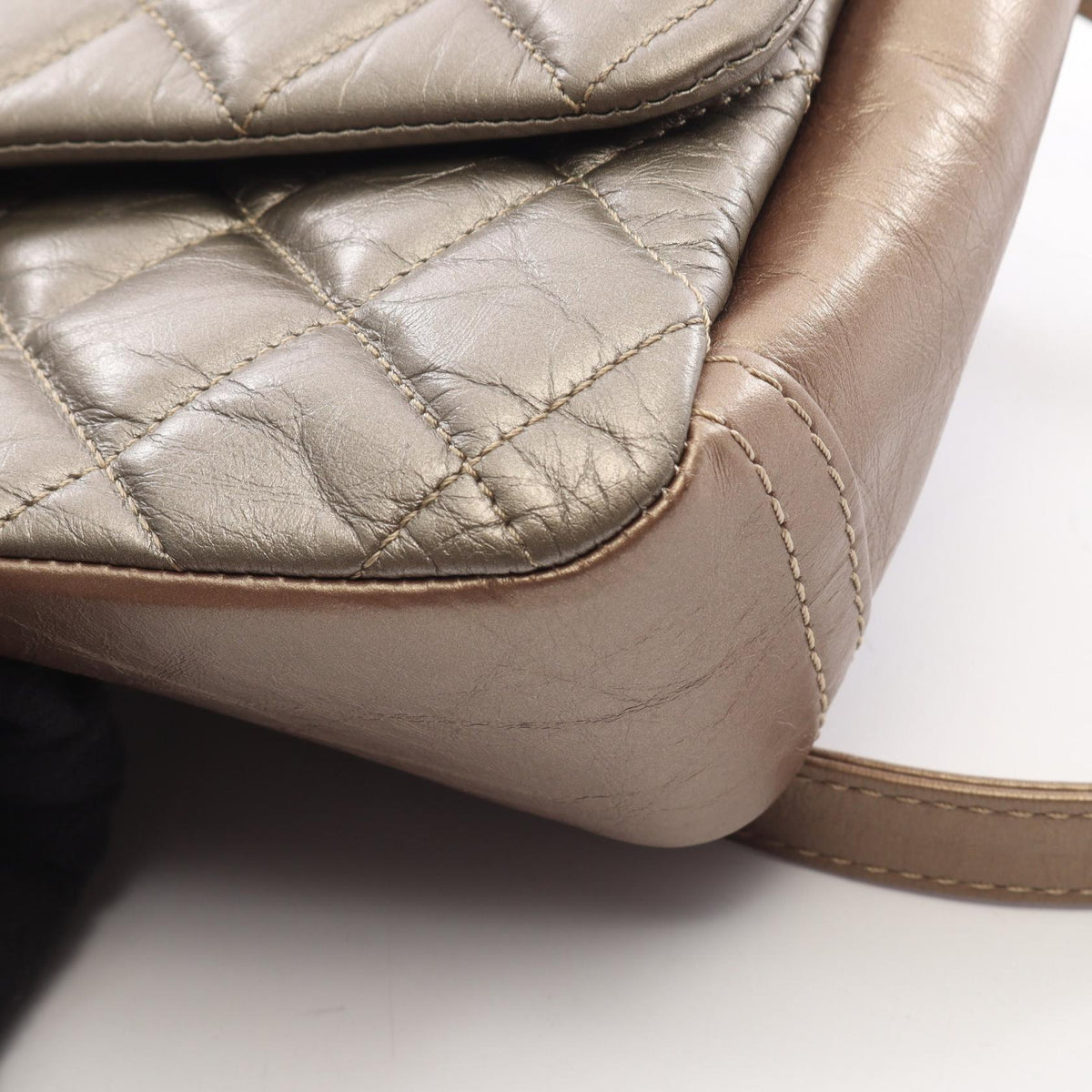 CHANEL Matelassé Calf Leather Bag Brown