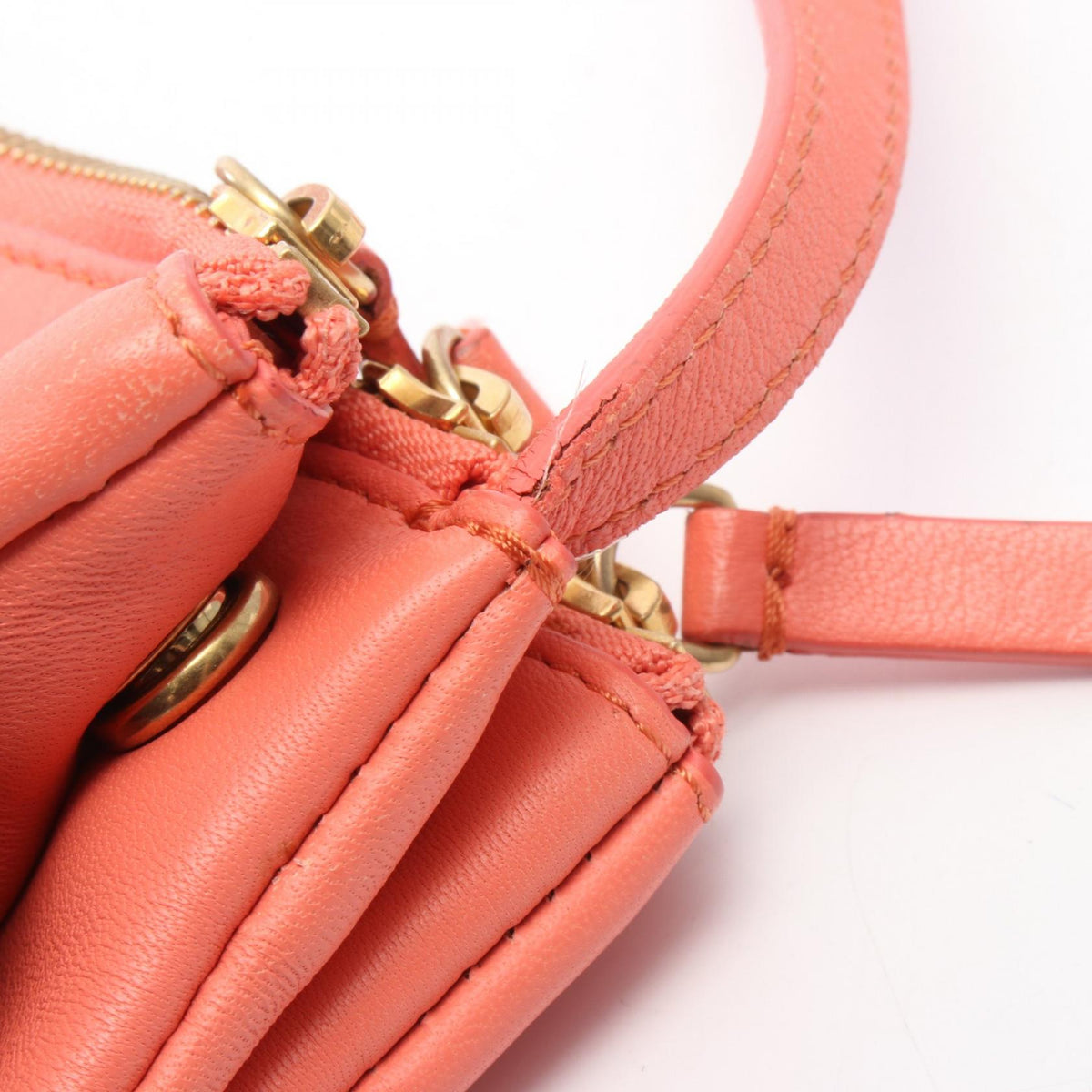 CELINE Trio Small Leather Bag Pink