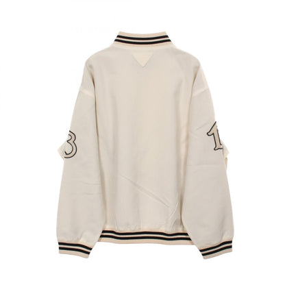 PRADA Kid Mohair Patch Bomber Jacket White Wool Size 40