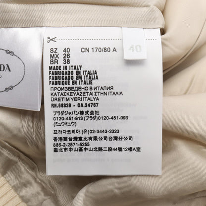PRADA Kid Mohair Patch Bomber Jacket White Wool Size 40