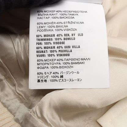 PRADA Kid Mohair Patch Bomber Jacket White Wool Size 40