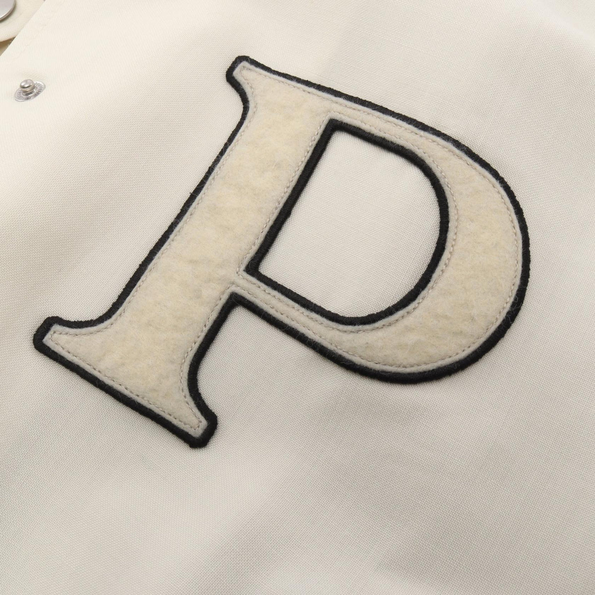 PRADA Kid Mohair Patch Bomber Jacket White Wool Size 40